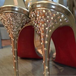 Christian Louboutin Gold Red Sole Heels